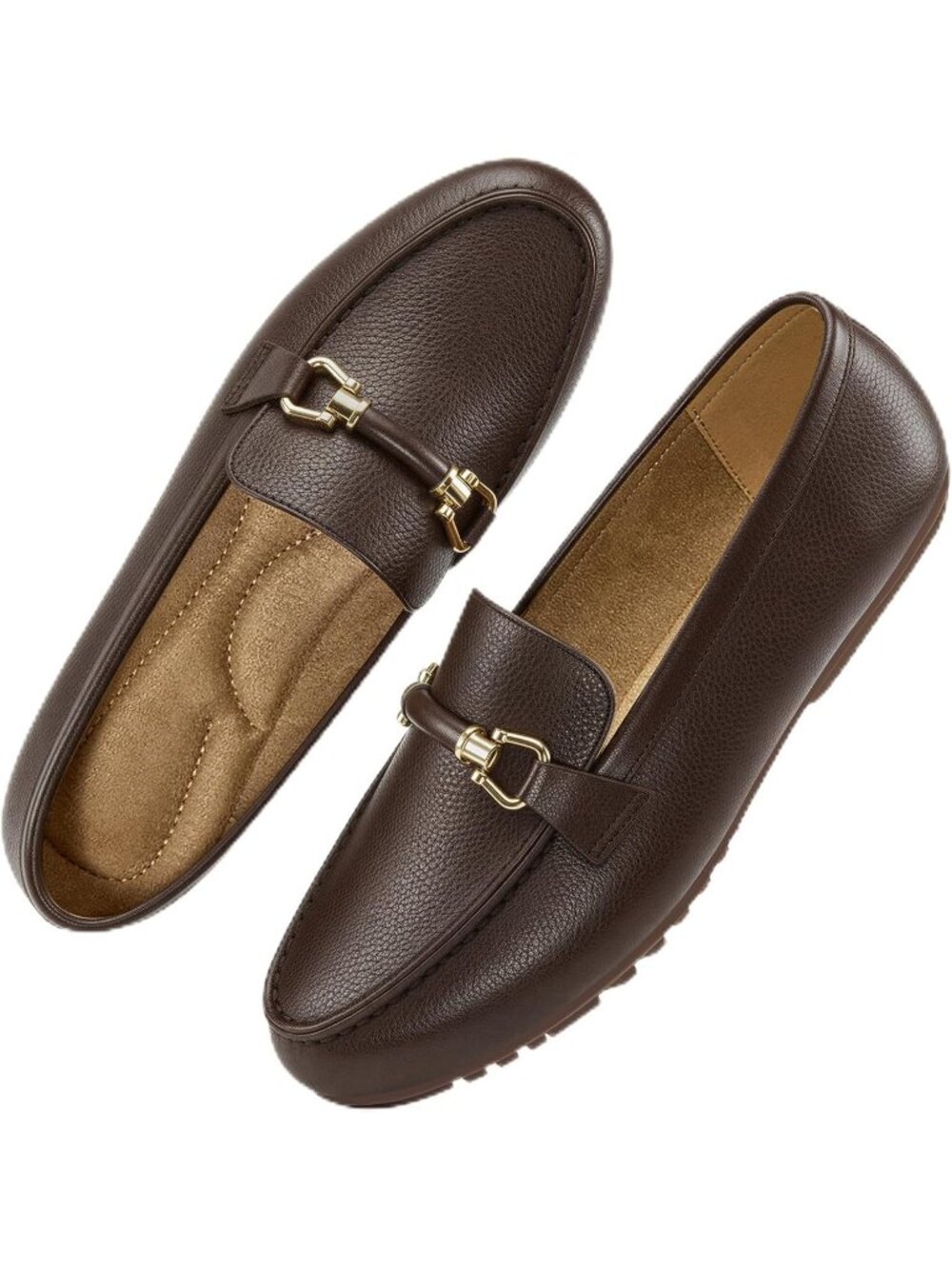 Women's Brown Faux Leather Comfortable Moccasins Penny Loafer Casual Flats Shoes